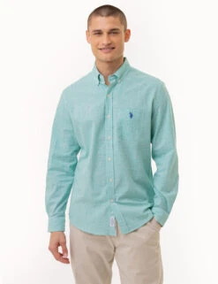 U.S. Polo Assn. GINGHAM SLUB POPLIN LONG SLEEVE SHIRT -Glimmera Cloth Shop 11C318VP PLGN 2896