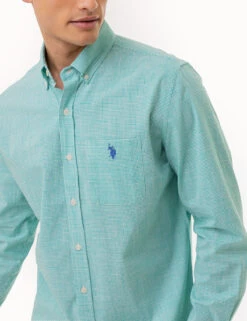 U.S. Polo Assn. GINGHAM SLUB POPLIN LONG SLEEVE SHIRT -Glimmera Cloth Shop 11C318VP PLGN 2898