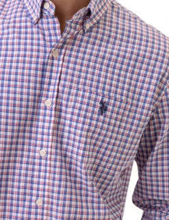 U.S. Polo Assn. PLAID LONG SLEEVE WOVEN SHIRT WITH POCKET -Glimmera Cloth Shop 11C322VP BLRF 2812