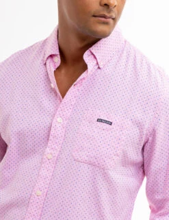 U.S. Polo Assn. DOT PRINT ROYAL OXFORD LONG SLEEVE SHIRT -Glimmera Cloth Shop 11C327YG CDPK 8322