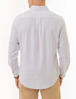 U.S. Polo Assn. DOT PRINT ROYAL OXFORD LONG SLEEVE SHIRT -Glimmera Cloth Shop 11C327YG OPWH 2249