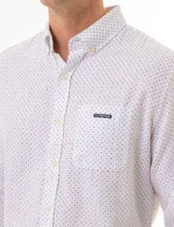 U.S. Polo Assn. DOT PRINT ROYAL OXFORD LONG SLEEVE SHIRT -Glimmera Cloth Shop 11C327YG OPWH 2250