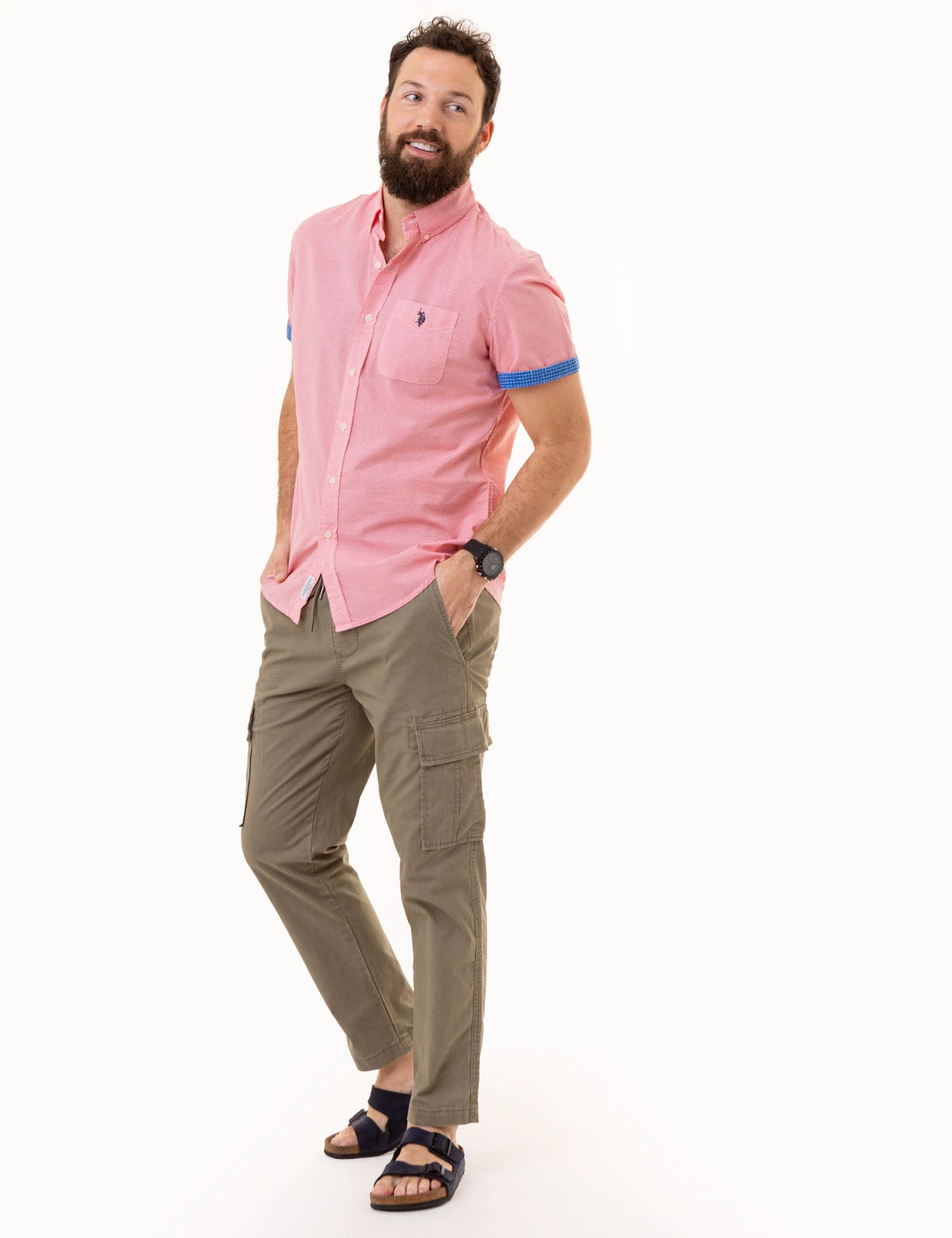 U.S. Polo Assn. SLUB POPLIN WOVEN SHIRT WITH CONTRAST FACING 6 U.S. Polo Assn. SLUB POPLIN WOVEN SHIRT WITH CONTRAST FACING - Image 6