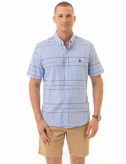 U.S. Polo Assn. HORIZONTAL STRIPE SHORT SLEEVE WOVEN SHIRT