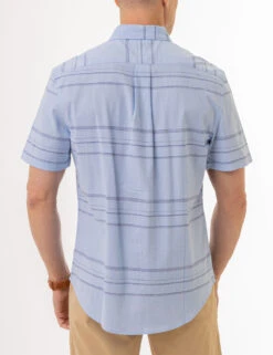 U.S. Polo Assn. HORIZONTAL STRIPE SHORT SLEEVE WOVEN SHIRT -Glimmera Cloth Shop 11C337VP WNBL 2203