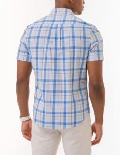U.S. Polo Assn. PLAID SHORT SLEEVE POPLIN SHIRT WITH POCKET -Glimmera Cloth Shop 11C338VX WNBL 2212