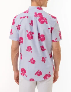 U.S. Polo Assn. HIBISCUS SHORT SLEEVE WOVEN SHIRT WITH POCKET -Glimmera Cloth Shop 11C344WF WNBL 2750