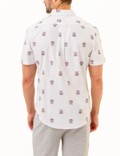 U.S. Polo Assn. ALL OVER CREST PRINT OXFORD SHORT SLEEVE SHIRT -Glimmera Cloth Shop 11C354YI OPWH 86018