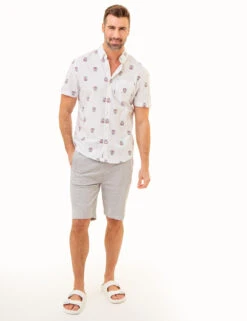 U.S. Polo Assn. ALL OVER CREST PRINT OXFORD SHORT SLEEVE SHIRT -Glimmera Cloth Shop 11C354YI OPWH 86021