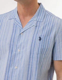 U.S. Polo Assn. SLUB POPLIN SHORT SLEEVE SHIRT WITH POCKET -Glimmera Cloth Shop 11C364W8 WNBL 2233