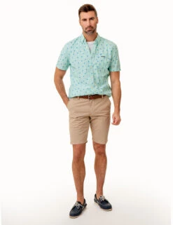 U.S. Polo Assn. DITSY PALM TREE PRINT WOVEN SHIRT WITH POCKET -Glimmera Cloth Shop 11C368VQ PLGN 86018