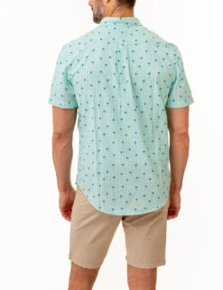 U.S. Polo Assn. DITSY PALM TREE PRINT WOVEN SHIRT WITH POCKET -Glimmera Cloth Shop 11C368VQ PLGN 86024