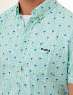 U.S. Polo Assn. DITSY PALM TREE PRINT WOVEN SHIRT WITH POCKET -Glimmera Cloth Shop 11C368VQ PLGN 86025