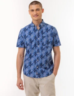 Glimmera Cloth Shop 10 U.S. Polo Assn. PALM TREE SLUB CHAMBRAY WOVEN SHIRT