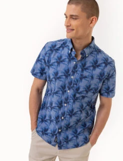 U.S. Polo Assn. PALM TREE SLUB CHAMBRAY WOVEN SHIRT -Glimmera Cloth Shop 11C370WG SUBL 2791