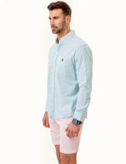 U.S. Polo Assn. LONG SLEEVE HORIZONTAL STRIPE WOVEN SHIRT -Glimmera Cloth Shop 11C374VQ HZBL 85980