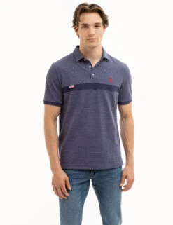U.S. Polo Assn. JACQUARD PIQUE PIECED POLO SHIRT