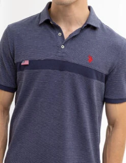 U.S. Polo Assn. JACQUARD PIQUE PIECED POLO SHIRT -Glimmera Cloth Shop 11C4643Z CLNV 7967