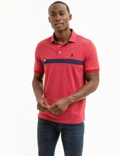 U.S. Polo Assn. JACQUARD PIQUE PIECED POLO SHIRT -Glimmera Cloth Shop 11C4643Z ERED 7935