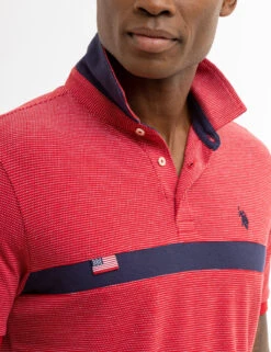 U.S. Polo Assn. JACQUARD PIQUE PIECED POLO SHIRT -Glimmera Cloth Shop 11C4643Z ERED 7939
