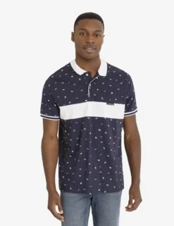 U.S. Polo Assn. ALL OVER FLAG PRINTED JERSEY POLO SHIRT -Glimmera Cloth Shop 11C4672W CLNV 1361