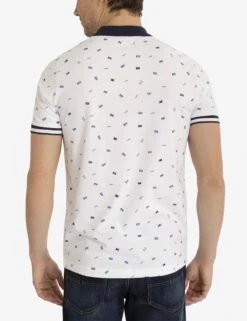 U.S. Polo Assn. ALL OVER FLAG PRINTED JERSEY POLO SHIRT -Glimmera Cloth Shop 11C4672W WHIT 3294