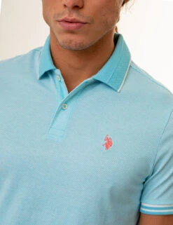 U.S. Polo Assn. ALL OVER PRINT TEXTURED COLLAR POLO SHIRT -Glimmera Cloth Shop 11C4722W HZBL 85970