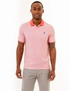 U.S. Polo Assn. ALL OVER PRINT TEXTURED COLLAR POLO SHIRT -Glimmera Cloth Shop 11C4722W PKCR 86253