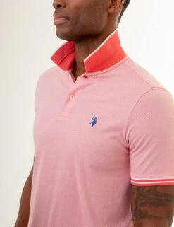 U.S. Polo Assn. ALL OVER PRINT TEXTURED COLLAR POLO SHIRT -Glimmera Cloth Shop 11C4722W PKCR 86261