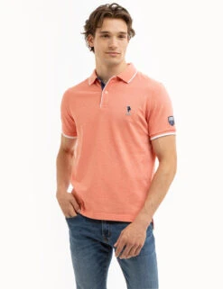 U.S. Polo Assn. USPA TEAM PIPED HEATHER PIQUE POLO SHIRT -Glimmera Cloth Shop 11C4743O BLOH 8006