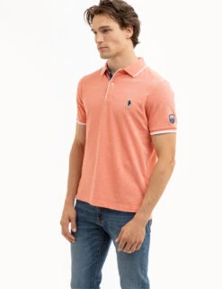 U.S. Polo Assn. USPA TEAM PIPED HEATHER PIQUE POLO SHIRT -Glimmera Cloth Shop 11C4743O BLOH 8008