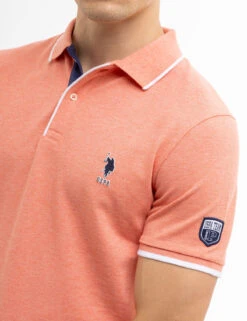 U.S. Polo Assn. USPA TEAM PIPED HEATHER PIQUE POLO SHIRT -Glimmera Cloth Shop 11C4743O BLOH 8012