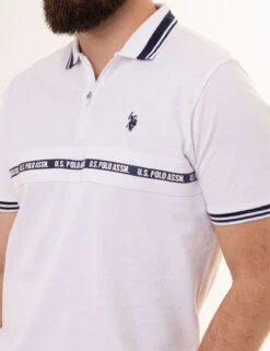 U.S. POLO ASSN. ZIPPER PLACKET PIECED POLO SHIRT -Glimmera Cloth Shop 11C5793O WHIT 1433
