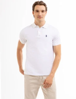 U.S. Polo Assn. SLIM FIT SOLID PIQUE POLO SHIRT -Glimmera Cloth Shop 11C5813O WHIT 8171