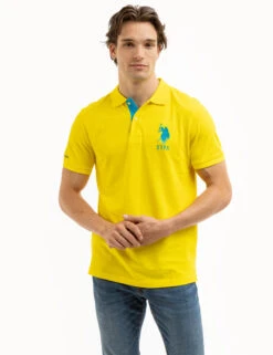 U.S. Polo Assn. SOLID PIQUE DOUBLE LOGO POLO SHIRT