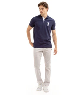 U.S. Polo Assn. SOLID PIQUE DOUBLE LOGO POLO SHIRT -Glimmera Cloth Shop 11C6063O CLNV 7837