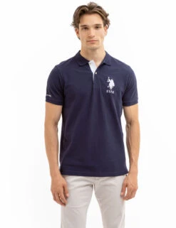 U.S. Polo Assn. SOLID PIQUE DOUBLE LOGO POLO SHIRT -Glimmera Cloth Shop 11C6063O CLNV 7839