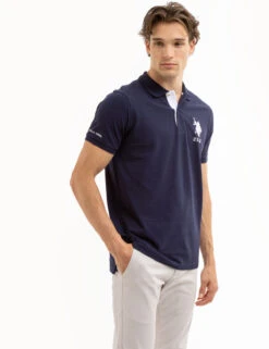 U.S. Polo Assn. SOLID PIQUE DOUBLE LOGO POLO SHIRT -Glimmera Cloth Shop 11C6063O CLNV 7841