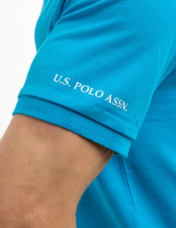 U.S. Polo Assn. SOLID PIQUE DOUBLE LOGO POLO SHIRT -Glimmera Cloth Shop 11C6063O DTWB 7867