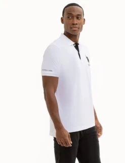 U.S. Polo Assn. SOLID PIQUE DOUBLE LOGO POLO SHIRT -Glimmera Cloth Shop 11C6063O WHIT 7784
