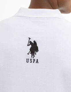 U.S. Polo Assn. SOLID PIQUE DOUBLE LOGO POLO SHIRT -Glimmera Cloth Shop 11C6063O WHIT 7788