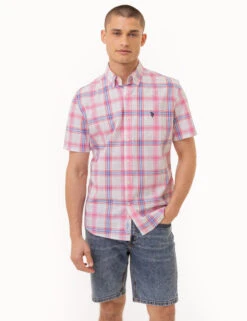 U.S. Polo Assn. PLAID POPLIN WOVEN SHORT SLEEVE SHIRT