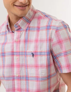 U.S. Polo Assn. PLAID POPLIN WOVEN SHORT SLEEVE SHIRT -Glimmera Cloth Shop 11C650VQ RGRD 3256