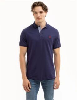 U.S. Polo Assn. SOLID INTERLOCK GINGHAM TRIM POLO SHIRT -Glimmera Cloth Shop 11C87998 CLNV 7884