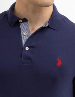U.S. Polo Assn. SOLID INTERLOCK GINGHAM TRIM POLO SHIRT -Glimmera Cloth Shop 11C87998 CLNV 7888