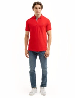 U.S. Polo Assn. SOLID INTERLOCK GINGHAM TRIM POLO SHIRT -Glimmera Cloth Shop 11C87998 ERED 7920
