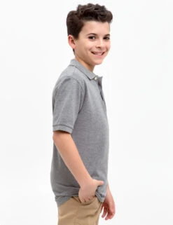 U.S. Polo Assn. BOYS SOLID PIQUE POLO SHIRT -Glimmera Cloth Shop 126650 V100A.2.CAMPUS HEATHER GRAY