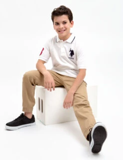 U.S. Polo Assn. BOYS PIQUE SOLID POLO SHIRT -Glimmera Cloth Shop 128032 V100A.1.WHITE