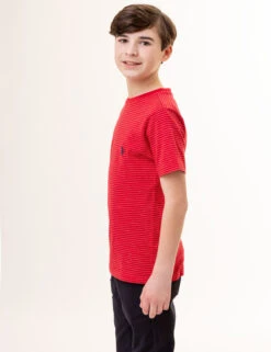 U.S. Polo Assn. BOYS DASH STRIPE CREW NECK T-SHIRT -Glimmera Cloth Shop 12A2330W ERED 0215