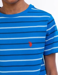 U.S. Polo Assn. BOYS STRIPE CREW NECK T-SHIRT -Glimmera Cloth Shop 12A23449 MBLU 5498